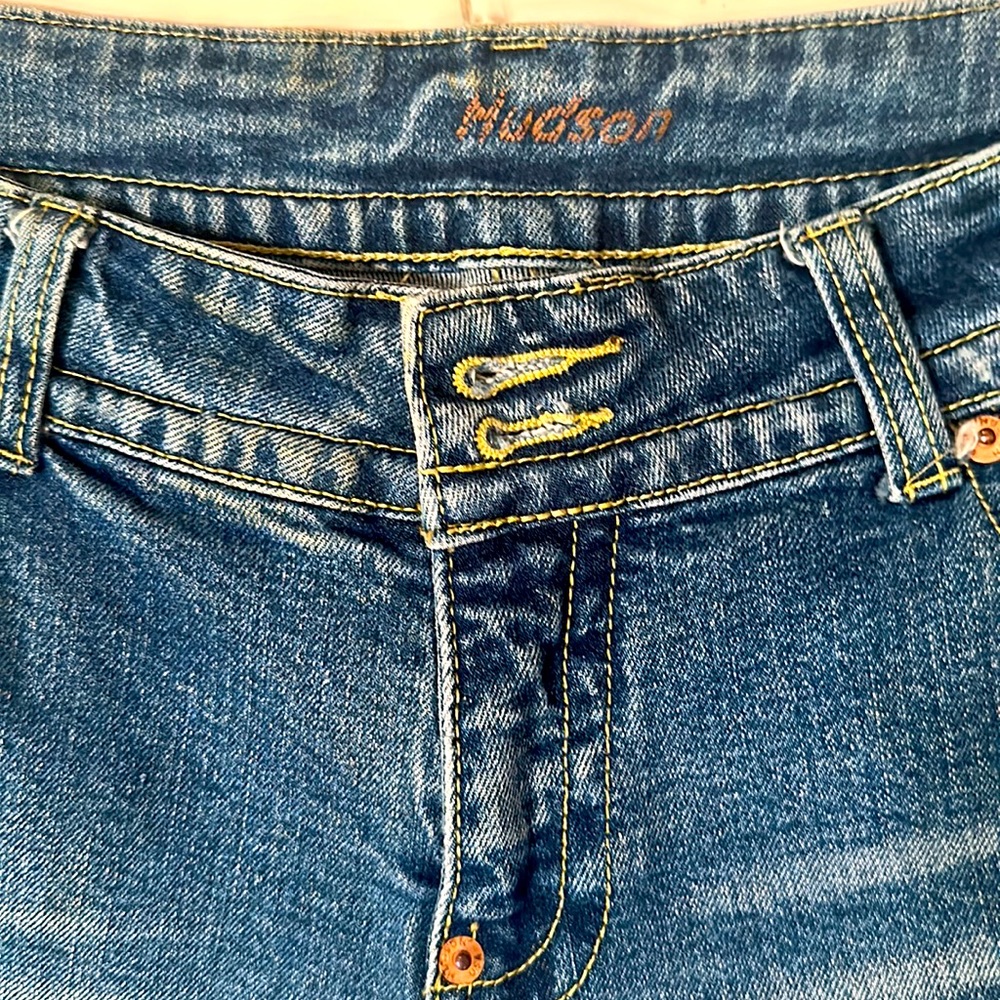 Hudson low waisted, distressed flare leg jeans - Picture 2 of 6